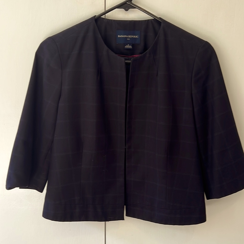 Banana Republic navy suit jacket, 3/4 sleeve, size 2